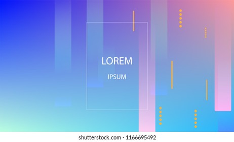 Colorful Background with Simple Fluid Shapes. Holographic Colour Gradient. Trendy Abstract Background. Vector Illustration.