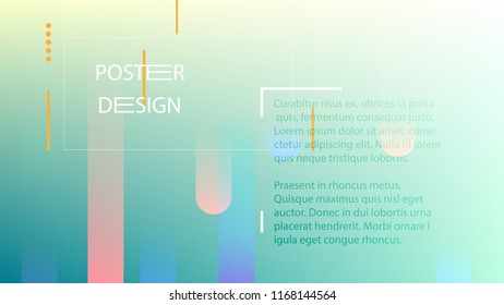 Colorful Background with Simple Fluid Shapes. Holographic Colour Gradient. Cool Abstract Background. Vector Illustration.