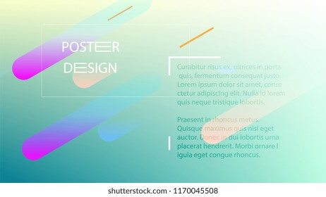 Colorful Background with Simple Fluid Shapes. Holographic Colour Gradient. Cool Abstract Background. Vector Illustration.