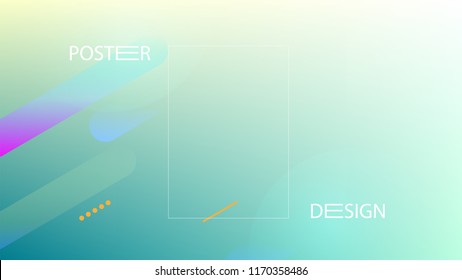 Colorful Background with Simple Fluid Shapes. Holographic Colour Gradient. Cool Abstract Background. Template for Banner, Poster or Flyer Design. Vector Illustration.