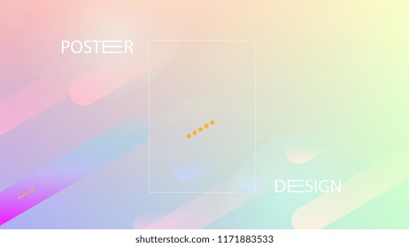 Colorful Background with Simple Fluid Shapes. Holographic Colour Gradient. Cool Abstract Background. Vector Illustration.