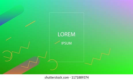 Colorful Background with Simple Fluid Shapes. Holographic Colour Gradient. Cool Abstract Background. Vector Illustration.