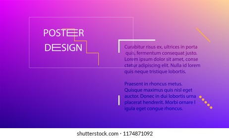 Colorful Background with Simple Fluid Shapes. Holographic Colour Gradient. Trendy Abstract Background. Vector Illustration.