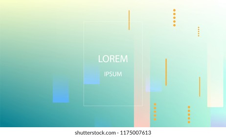 Colorful Background with Simple Fluid Shapes. Holographic Colour Gradient. Trendy Abstract Background. Vector Illustration.