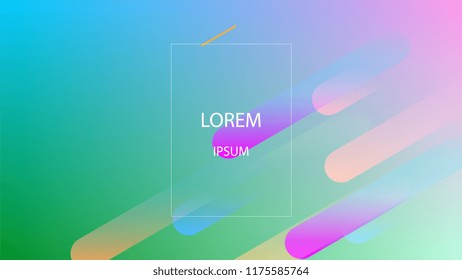 Colorful Background with Simple Fluid Shapes. Holographic Colour Gradient. Modern Abstract Background. Vector Illustration.