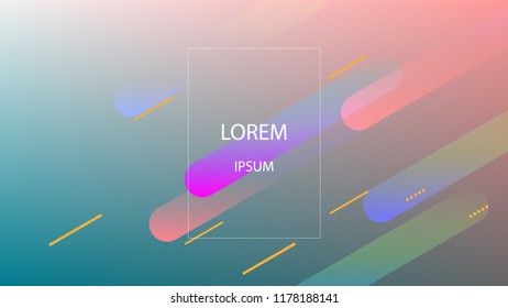 Colorful Background with Simple Fluid Shapes. Holographic Colour Gradient. Cool Abstract Background. Template for Banner, Poster or Flyer Design. Vector Illustration.