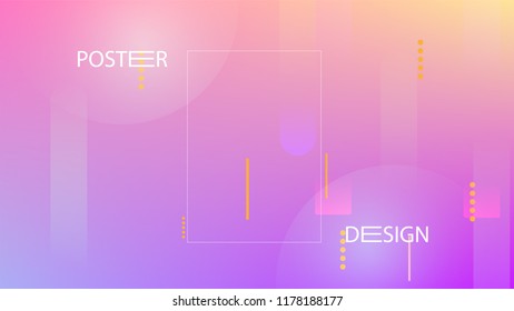 Colorful Background with Simple Fluid Shapes. Holographic Colour Gradient. Trendy Abstract Background. Vector Illustration.