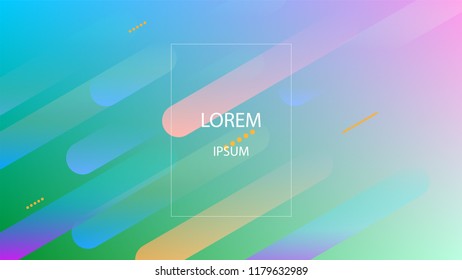 Colorful Background with Simple Fluid Shapes. Holographic Colour Gradient. Cool Abstract Background. Vector Illustration.