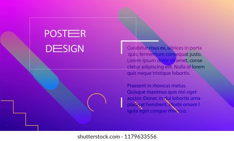 Colorful Background with Simple Fluid Shapes. Holographic Colour Gradient. Modern Abstract Background. Vector Illustration.