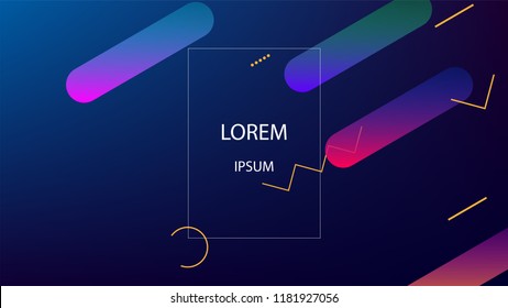 Colorful Background with Simple Fluid Shapes. Holographic Colour Gradient. Trendy Abstract Background. Vector Illustration.