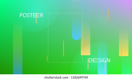 Colorful Background with Simple Fluid Shapes. Holographic Colour Gradient. Modern Abstract Background. Vector Illustration.