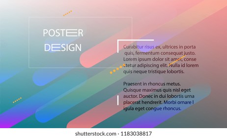 Colorful Background with Simple Fluid Shapes. Holographic Colour Gradient. Cool Abstract Background. Template for Banner, Poster or Flyer Design. Vector Illustration.