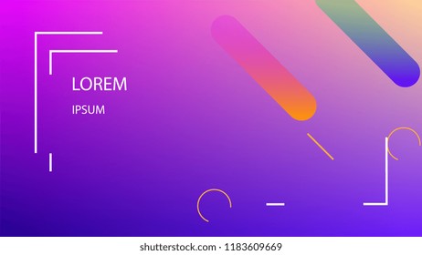 Colorful Background with Simple Fluid Shapes. Holographic Colour Gradient. Cool Abstract Background. Vector Illustration.