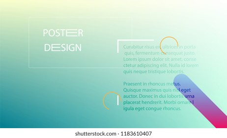 Colorful Background with Simple Fluid Shapes. Holographic Colour Gradient. Cool Abstract Background. Template for Banner, Poster or Flyer Design. Vector Illustration.