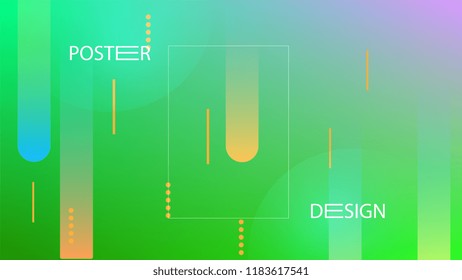 Colorful Background with Simple Fluid Shapes. Holographic Colour Gradient. Trendy Abstract Background. Vector Illustration.