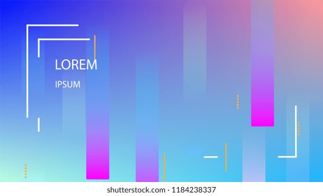 Colorful Background with Simple Fluid Shapes. Holographic Colour Gradient. Trendy Abstract Background. Vector Illustration.