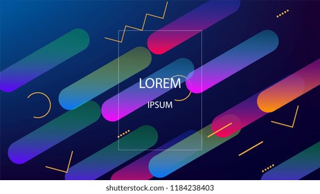 Colorful Background with Simple Fluid Shapes. Holographic Colour Gradient. Cool Abstract Background. Template for Banner, Poster or Flyer Design. Vector Illustration.