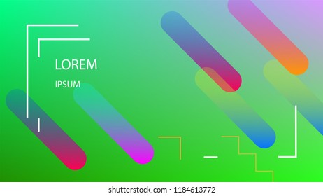 Colorful Background with Simple Fluid Shapes. Holographic Colour Gradient. Cool Abstract Background. Template for Banner, Poster or Flyer Design. Vector Illustration.