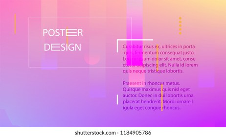 Colorful Background with Simple Fluid Shapes. Holographic Colour Gradient. Trendy Abstract Background. Vector Illustration.