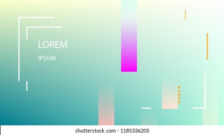 Colorful Background with Simple Fluid Shapes. Holographic Colour Gradient. Cool Abstract Background. Vector Illustration.