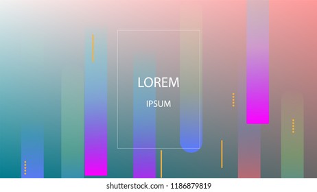 Colorful Background with Simple Fluid Shapes. Holographic Colour Gradient. Trendy Abstract Background. Vector Illustration.