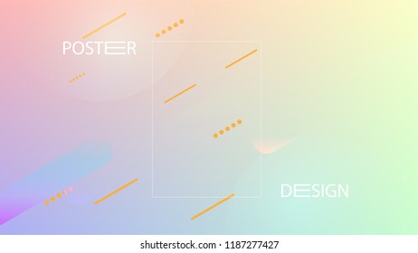 Colorful Background with Simple Fluid Shapes. Holographic Colour Gradient. Trendy Abstract Background. Vector Illustration.