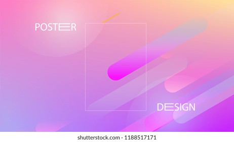 Colorful Background with Simple Fluid Shapes. Holographic Colour Gradient. Trendy Abstract Background. Vector Illustration.