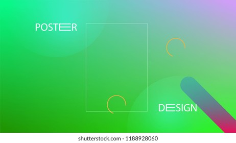 Colorful Background with Simple Fluid Shapes. Holographic Colour Gradient. Modern Abstract Background. Vector Illustration.