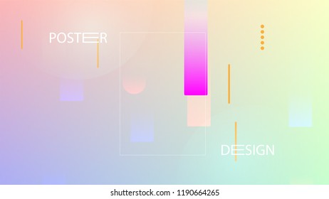 Colorful Background with Simple Fluid Shapes. Holographic Colour Gradient. Modern Abstract Background. Vector Illustration.