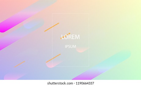 Colorful Background with Simple Fluid Shapes. Holographic Colour Gradient. Trendy Abstract Background. Vector Illustration.
