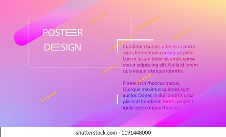 Colorful Background with Simple Fluid Shapes. Holographic Colour Gradient. Modern Abstract Background. Vector Illustration.
