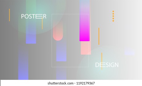 Colorful Background with Simple Fluid Shapes. Holographic Colour Gradient. Cool Abstract Background. Template for Banner, Poster or Flyer Design. Vector Illustration.