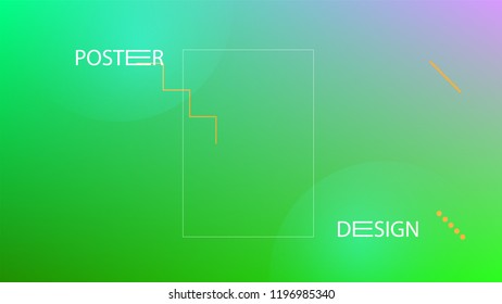 Colorful Background with Simple Fluid Shapes. Holographic Colour Gradient. Cool Abstract Background. Template for Banner, Poster or Flyer Design. Vector Illustration.