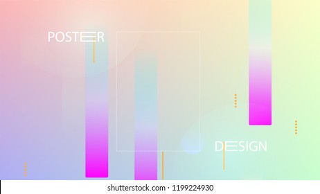 Colorful Background with Simple Fluid Shapes. Holographic Colour Gradient. Modern Abstract Background. Vector Illustration.
