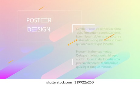 Colorful Background with Simple Fluid Shapes. Holographic Colour Gradient. Modern Abstract Background. Vector Illustration.