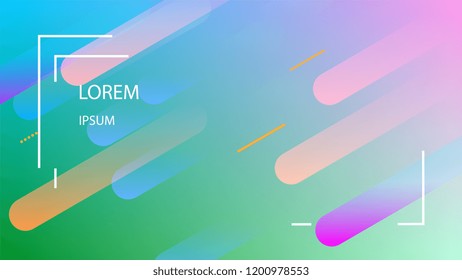 Colorful Background with Simple Fluid Shapes. Holographic Colour Gradient. Modern Abstract Background. Vector Illustration.