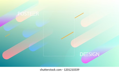 Colorful Background with Simple Fluid Shapes. Holographic Colour Gradient. Cool Abstract Background. Template for Banner, Poster or Flyer Design. Vector Illustration.