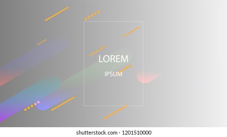 Colorful Background with Simple Fluid Shapes. Holographic Colour Gradient. Cool Abstract Background. Template for Banner, Poster or Flyer Design. Vector Illustration.