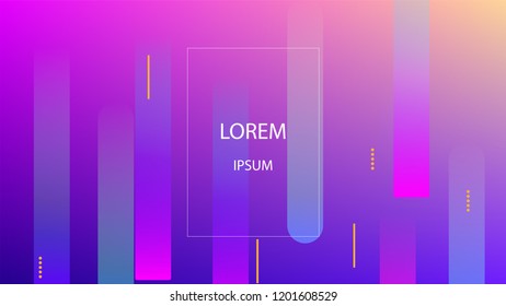 Colorful Background with Simple Fluid Shapes. Holographic Colour Gradient. Cool Abstract Background. Vector Illustration.