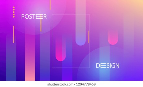 Colorful Background with Simple Fluid Shapes. Holographic Colour Gradient. Trendy Abstract Background. Vector Illustration.