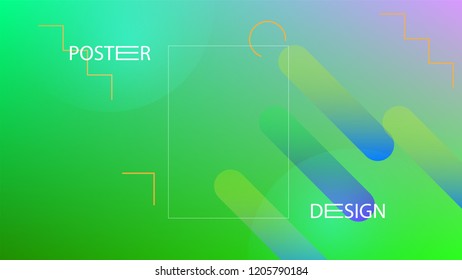 Colorful Background with Simple Fluid Shapes. Holographic Colour Gradient. Trendy Abstract Background. Vector Illustration.