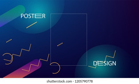 Colorful Background with Simple Fluid Shapes. Holographic Colour Gradient. Cool Abstract Background. Vector Illustration.