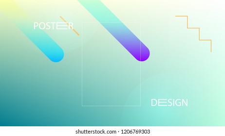 Colorful Background with Simple Fluid Shapes. Holographic Colour Gradient. Trendy Abstract Background. Vector Illustration.