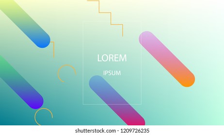 Colorful Background with Simple Fluid Shapes. Holographic Colour Gradient. Cool Abstract Background. Template for Banner, Poster or Flyer Design. Vector Illustration.