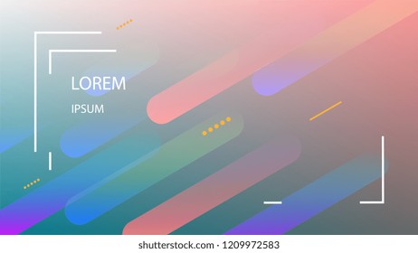 Colorful Background with Simple Fluid Shapes. Holographic Colour Gradient. Cool Abstract Background. Template for Banner, Poster or Flyer Design. Vector Illustration.