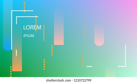 Colorful Background with Simple Fluid Shapes. Holographic Colour Gradient. Modern Abstract Background. Vector Illustration.