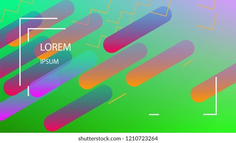 Colorful Background with Simple Fluid Shapes. Holographic Colour Gradient. Trendy Abstract Background. Vector Illustration.