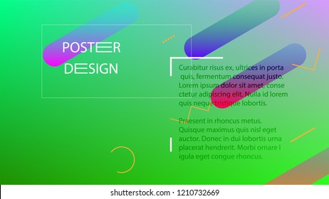 Colorful Background with Simple Fluid Shapes. Holographic Colour Gradient. Trendy Abstract Background. Vector Illustration.