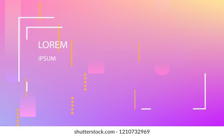 Colorful Background with Simple Fluid Shapes. Holographic Colour Gradient. Trendy Abstract Background. Vector Illustration.