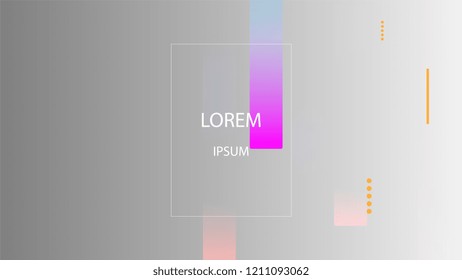 Colorful Background with Simple Fluid Shapes. Holographic Colour Gradient. Cool Abstract Background. Vector Illustration.